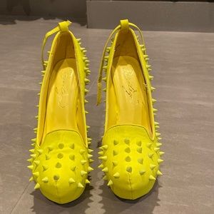 Never Been Worn Spiked Yellow Wedges
